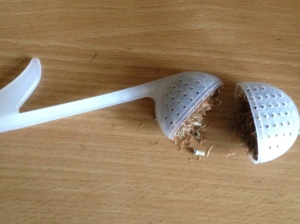 Here is the tea strainer which I use when making one cup.  They are available to buy for only £1